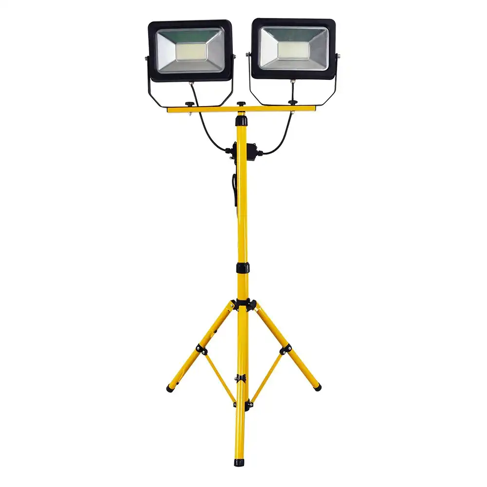 UltraCharge 2x 30W LED Twin Floodlight Outdoor Work/Flood Light w/ 1.6m Stand