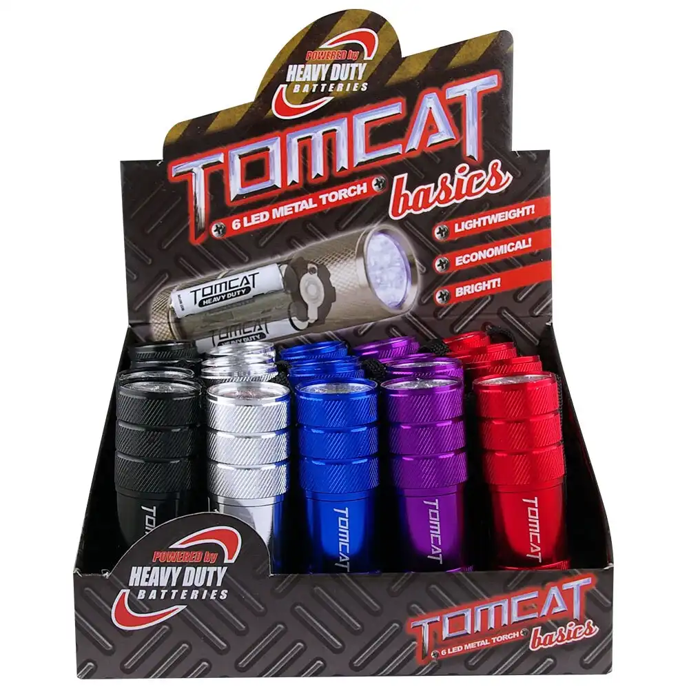 3x Tomcat 6-LED 8cm Aluminium Torch Light Camp Flashlight w/AAA Batteries Asst