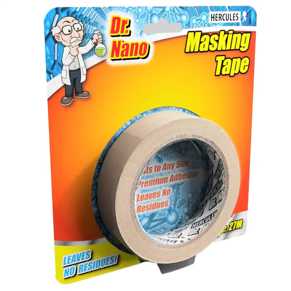 Hercules Dr. Nano 25mm x 27m Masking Tape Premium Adhesive/No Residue Painting