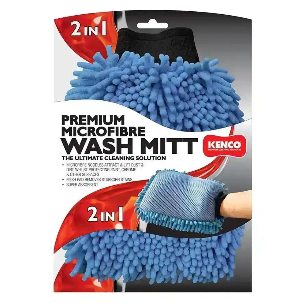 Kenco 2 In 1 Microfibre Dual Car/Vehicle/Boat Washing Duster Mitt Cleaning Glove