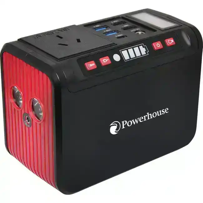 Power House Portable Power Station 6Ah 80W Generator AC-DC Inverter w/USB/Light