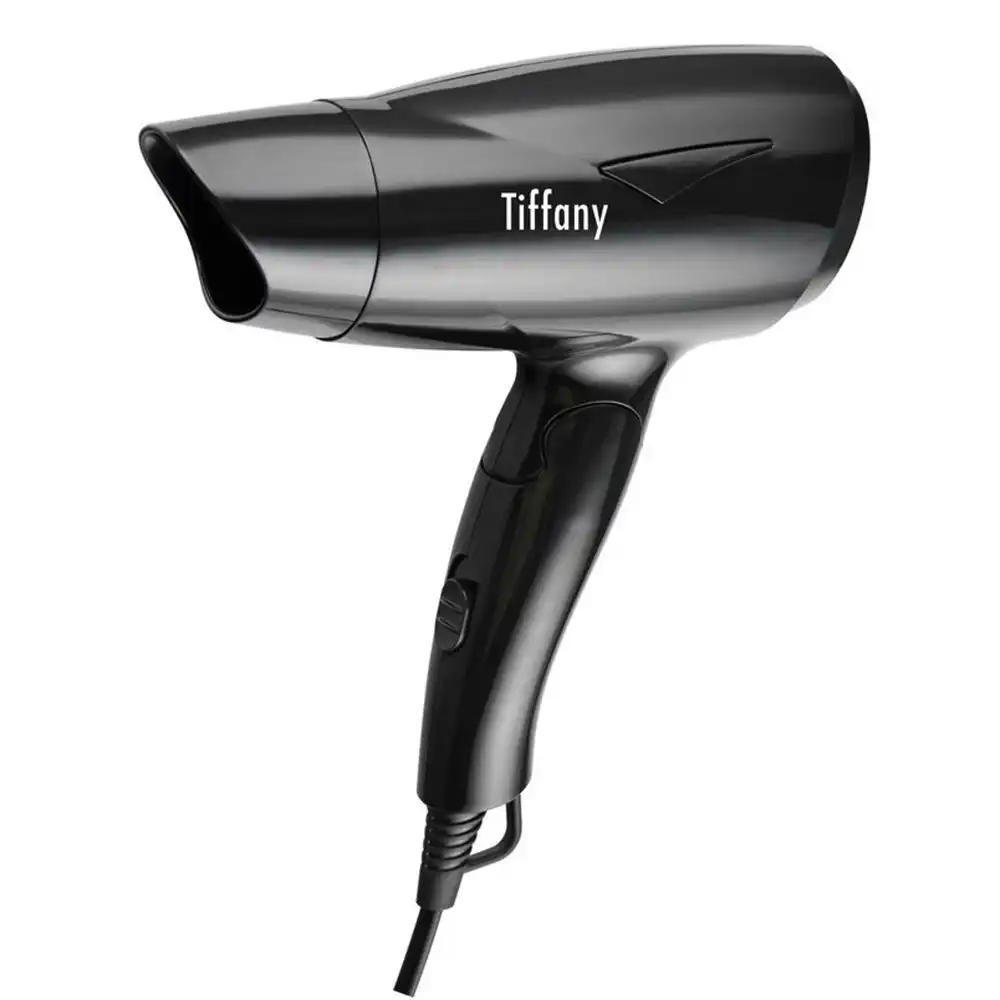 Tiffany THD12 1200W Travel Foldable Compact Hair Dryer/Hairdryer/2 Heat Black