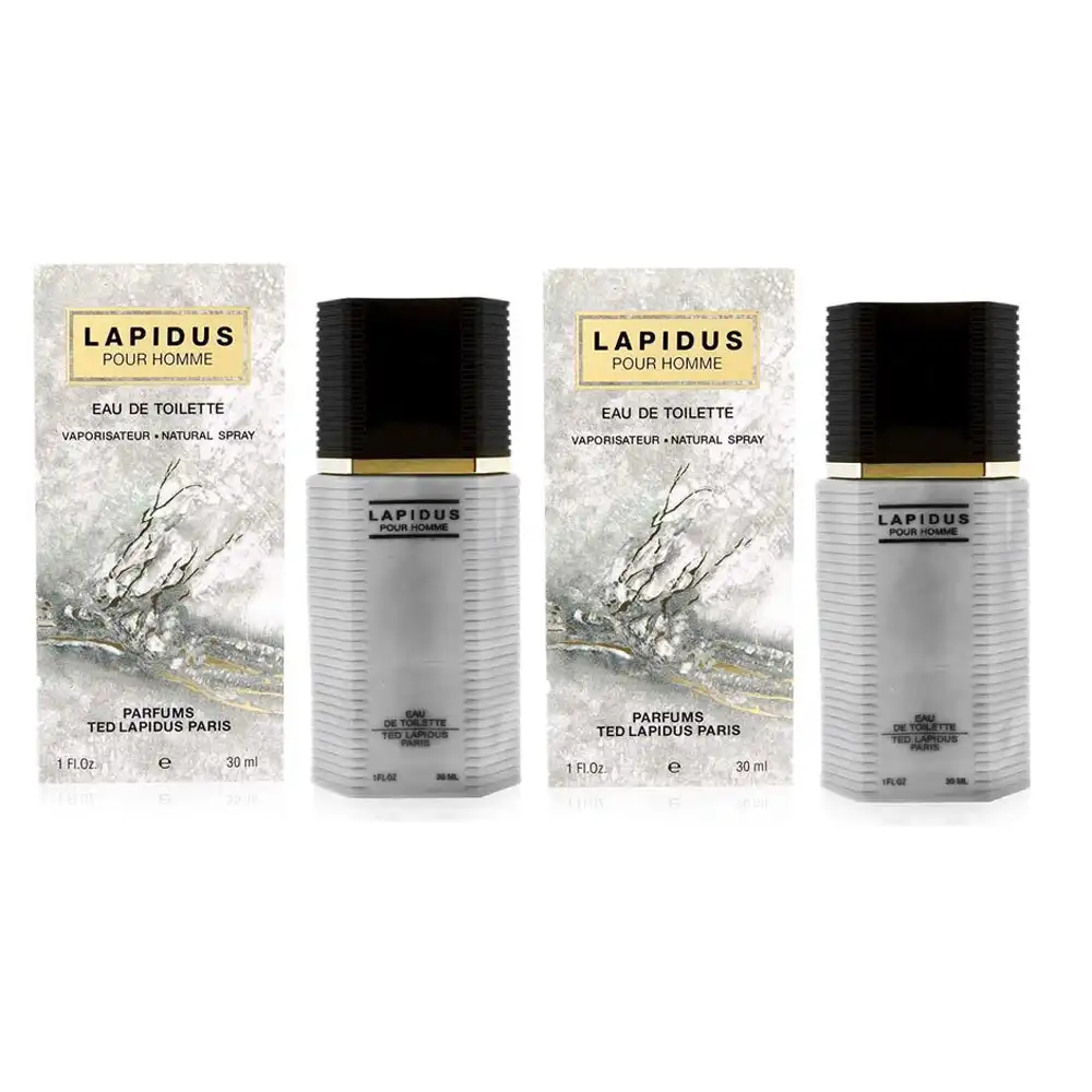 2x Ted Lapidus 30ml Eau de Toilette Men Fragrances EDT Natural Spray for Him