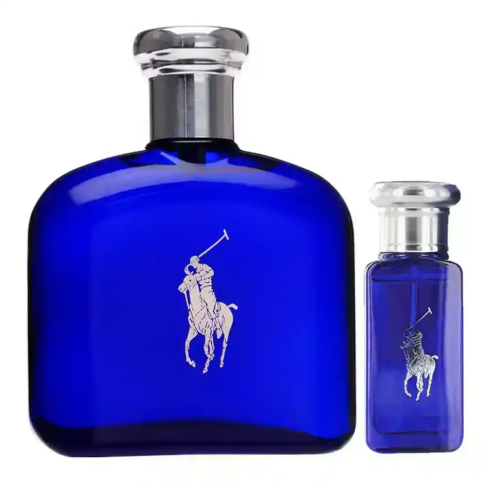 2pc Ralph Lauren Polo Blue 125ml EDT Fragrance w/ 30ml Travel Natural Spray Men