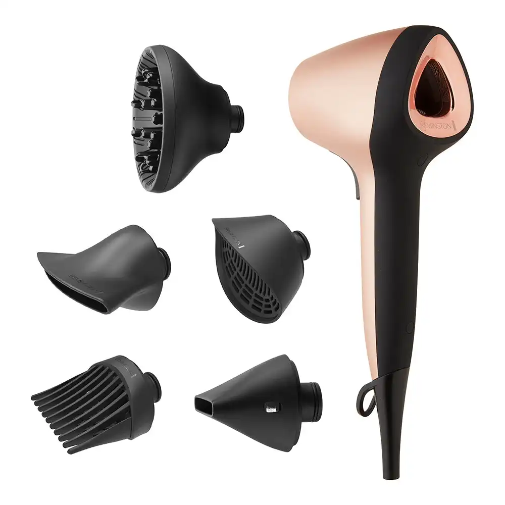 6pc Remington 1800W Air3D Airflow Plus Smooth Blow Dry Styling Combs Hair Dryer