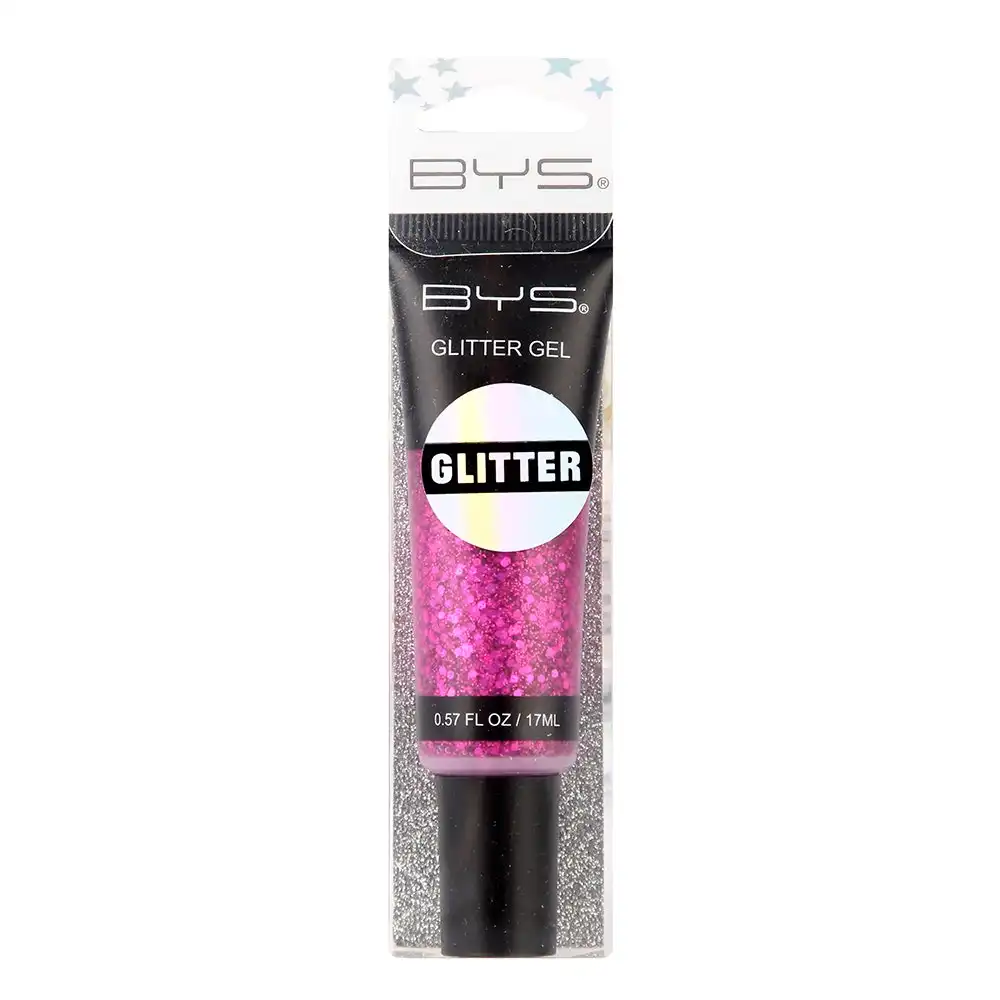 BYS Pink Glitter/Sparkle 17ml Gel Makeup/Cosmetic Beauty Skin/Hair Quick Dry/Set