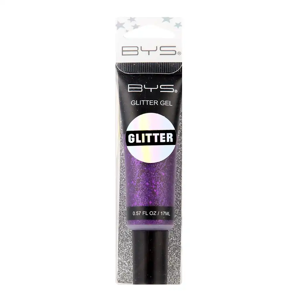 BYS Purple Glitter/Sparkle 17ml Gel Makeup/Cosmetics/Beauty Hair Quick Dry/Set