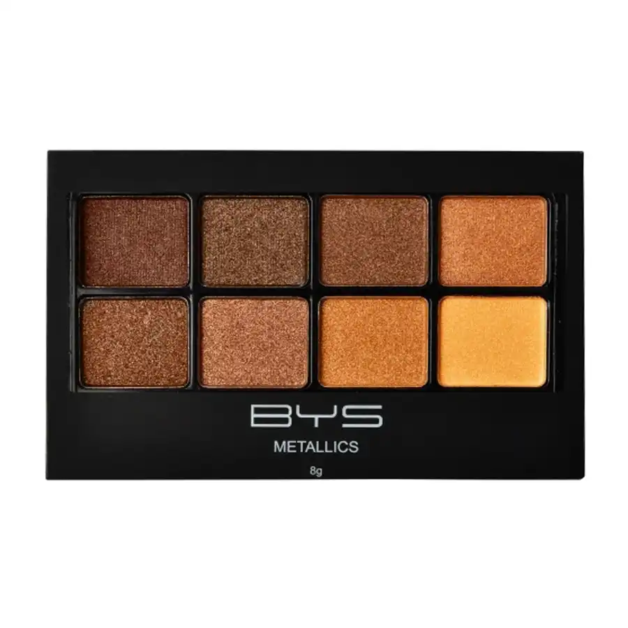 BYS 8g Metallic Eyeshadow Face Palette Cosmetic Eye Makeup Beauty Browns 8 Shade