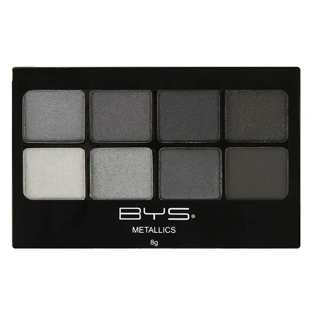 BYS 8g Metallic Eyeshadow Face Palette Makeup/Cosmetics/Beauty Blackout 8 Shades