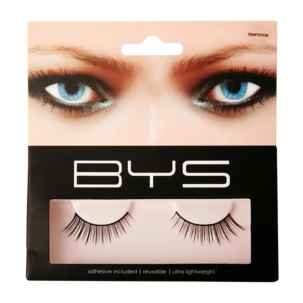 BYS Temptation Synthetic Fake/False Eyelashes Makeup Lightweight Natural Black