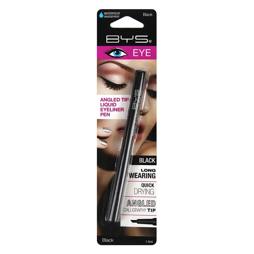 BYS 1.5ml Angled Tip Liquid Eyeliner Pen Quick Dry Waterproof Lasting Tip Black