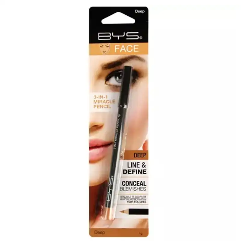 BYS 3-in-1 Miracle Pencil Liner/Definer/Concealer Cosmetic Face Makeup Deep 1g