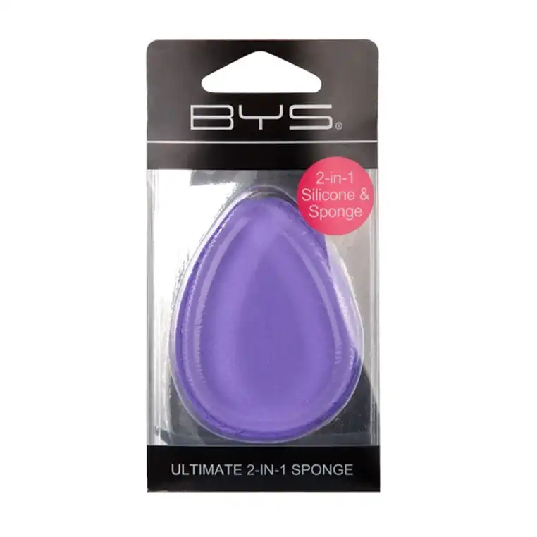 BYS Ultimate 2In1 Beauty Silicone/Sponge Makeup Cosmetic Teardrop Blender Mauve
