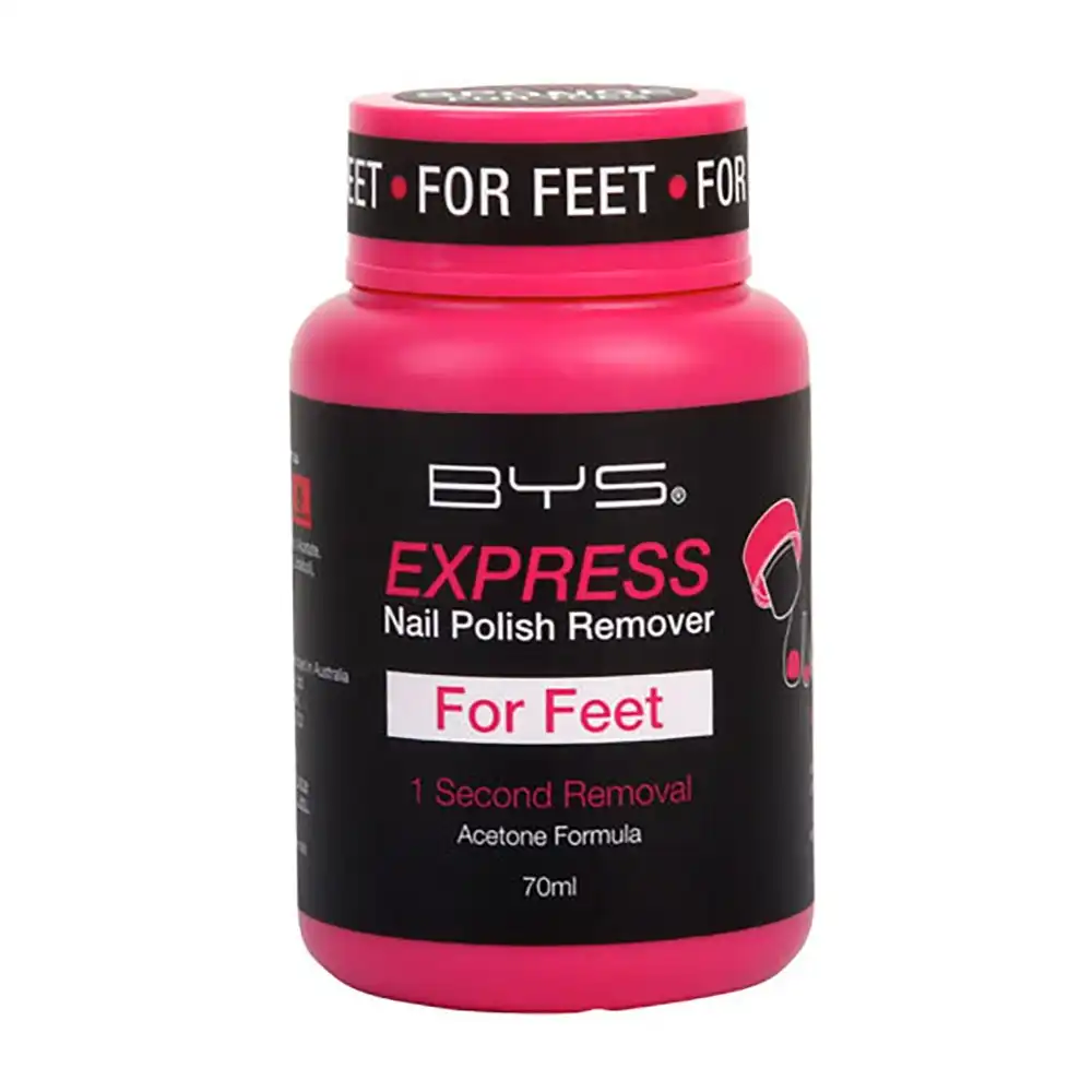 BYS Instant/Express Nail Polish 1 Second Remover For Feet w/Built in Sponge 70ml