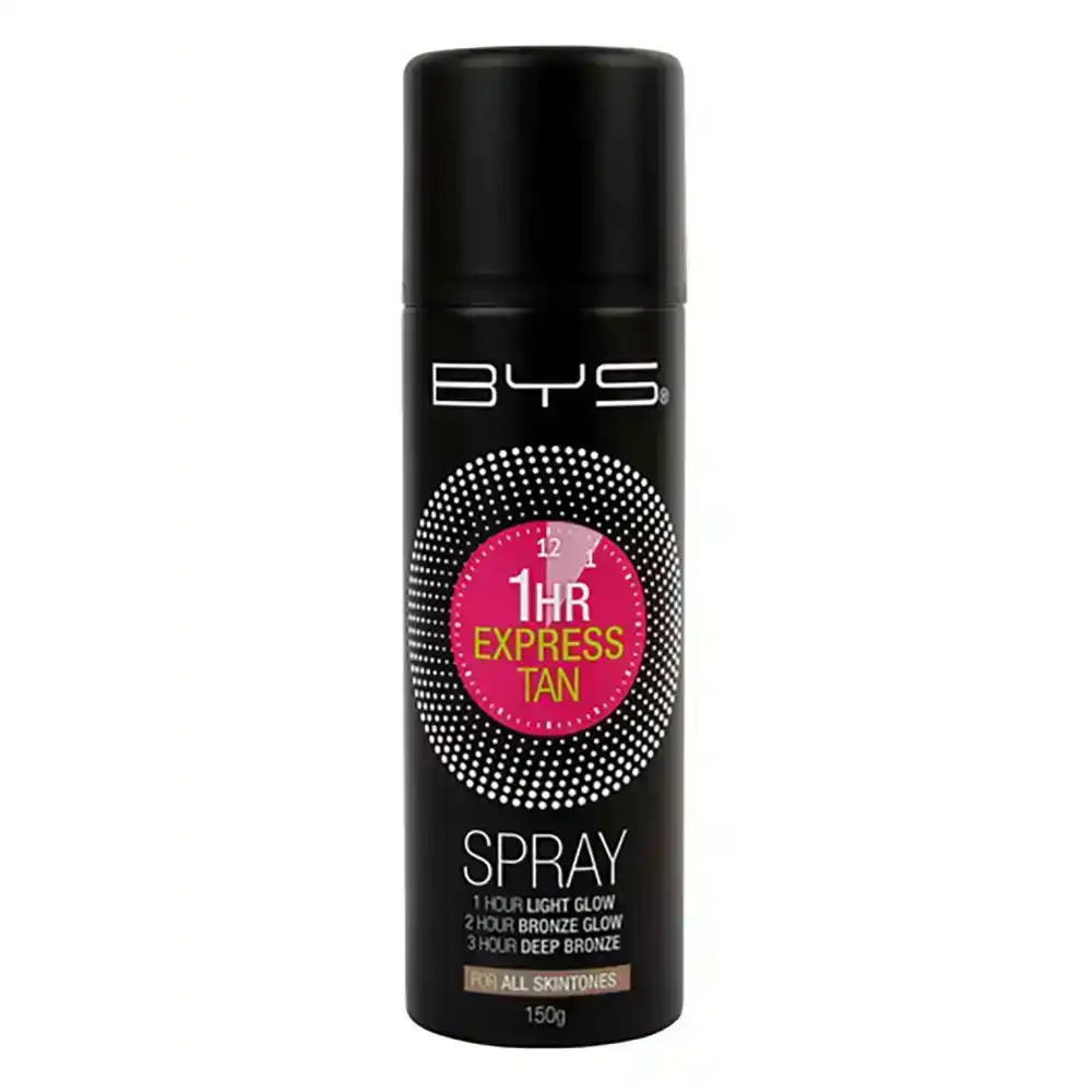 BYS 1 Hour Express Tan/Tanning Spray All Skin Tones Light Glow/Deep Bronze 150g