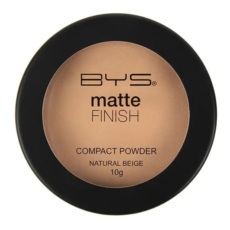 BYS 10g Matte Finish Compact Powder Face Makeup Women Cosmetics Natural Beige