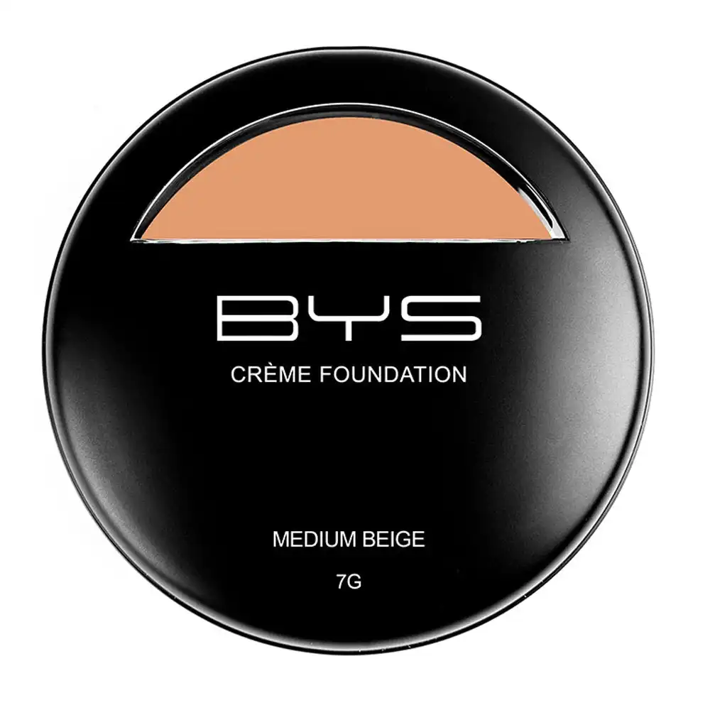 BYS 7g Creme Foundation Face Makeup Cosmetics Buildable Coverage Medium Beige