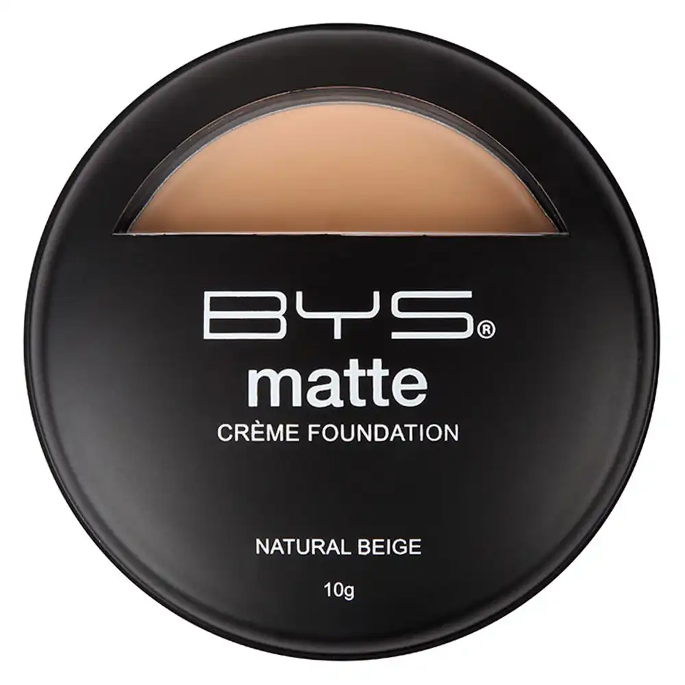 BYS 10g Matte Creme Foundation Face Makeup Cosmetic Satin Finish Natural Beige