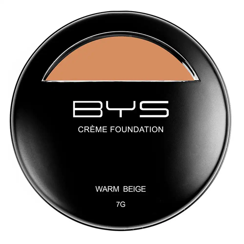 BYS 7g Creme Foundation Face Makeup Cosmetics Buildable Coverage Warm Beige