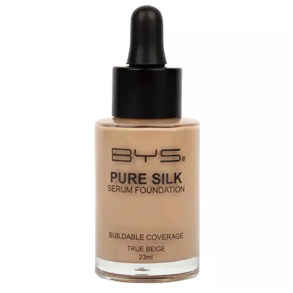 BYS 23ml Pure Silk Serum Liquid Foundation Buildable Coverage Makeup True Beige