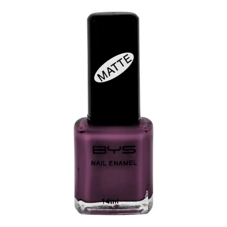 BYS Matte Black Cherry Nail Polish Enamel Lacquer Lasting Quick Dry 14ml Purple