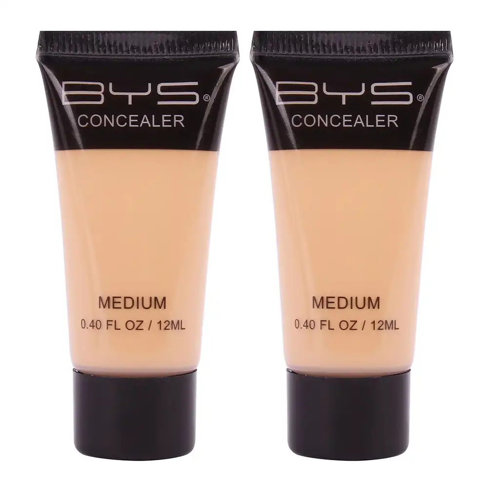 2PK BYS Concealer Tube Face Cream Cosmetic Beauty Makeup Glam Coverage Medium