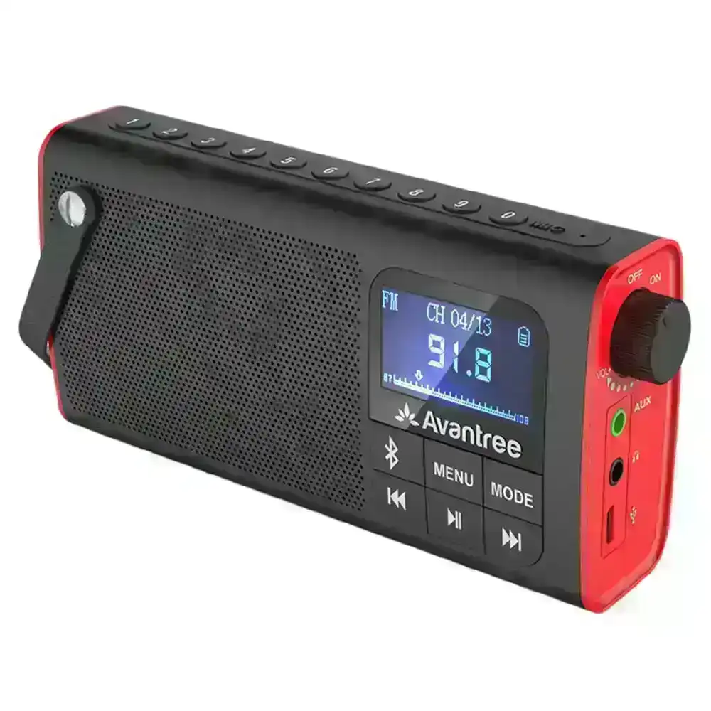 Avantree SP850 13cm Portable Rechargeable FM Radio w/Wireless  Bluetooth Speaker