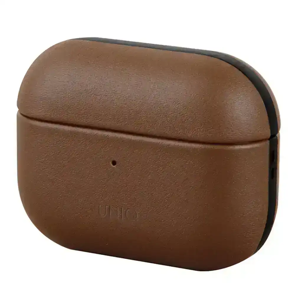 Uniq Terra Leather Protector Case Skin Protective Cover for Air Pods Pro Brown