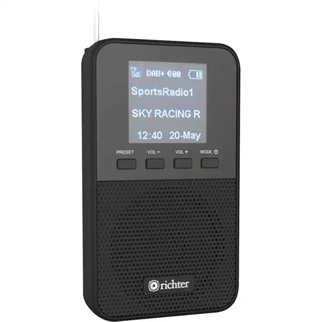 Richter DAB+ Digital FM Pocket Radio Micro Speaker w/ Headphones Music/Audio
