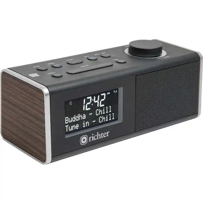 Richter DAB+ Digital FM Alarm Clock Radio w/ Bluetooth/NFC Walnut Music/Audio