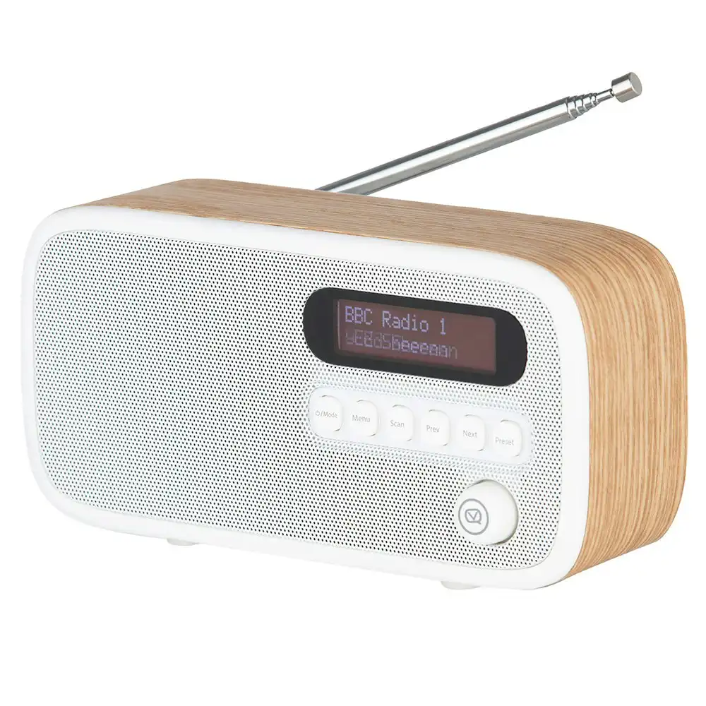 VQ Dexter DAB+ Digital FM Portable/Compact Radio Oak Home Music/Audio 3W