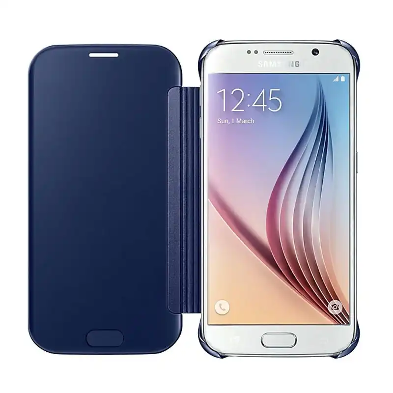 Samsung Genuine View Clear Case Cover Folio Flip Protection for Galaxy S6 Blue