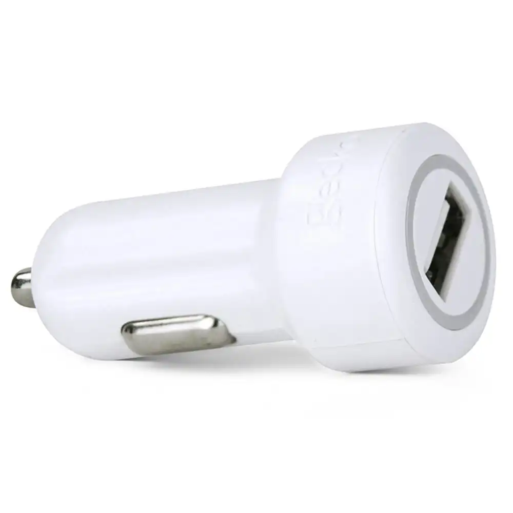 2x Gecko Smart 2.4A USB Car Charger for Smartphones GPS Tablet Dash Camera White