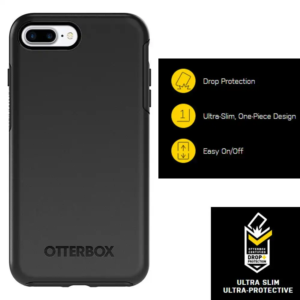 Otterbox Symmetry Series Sleek Protection Case Cover for iPhone 8 Plus/ 7+ Black