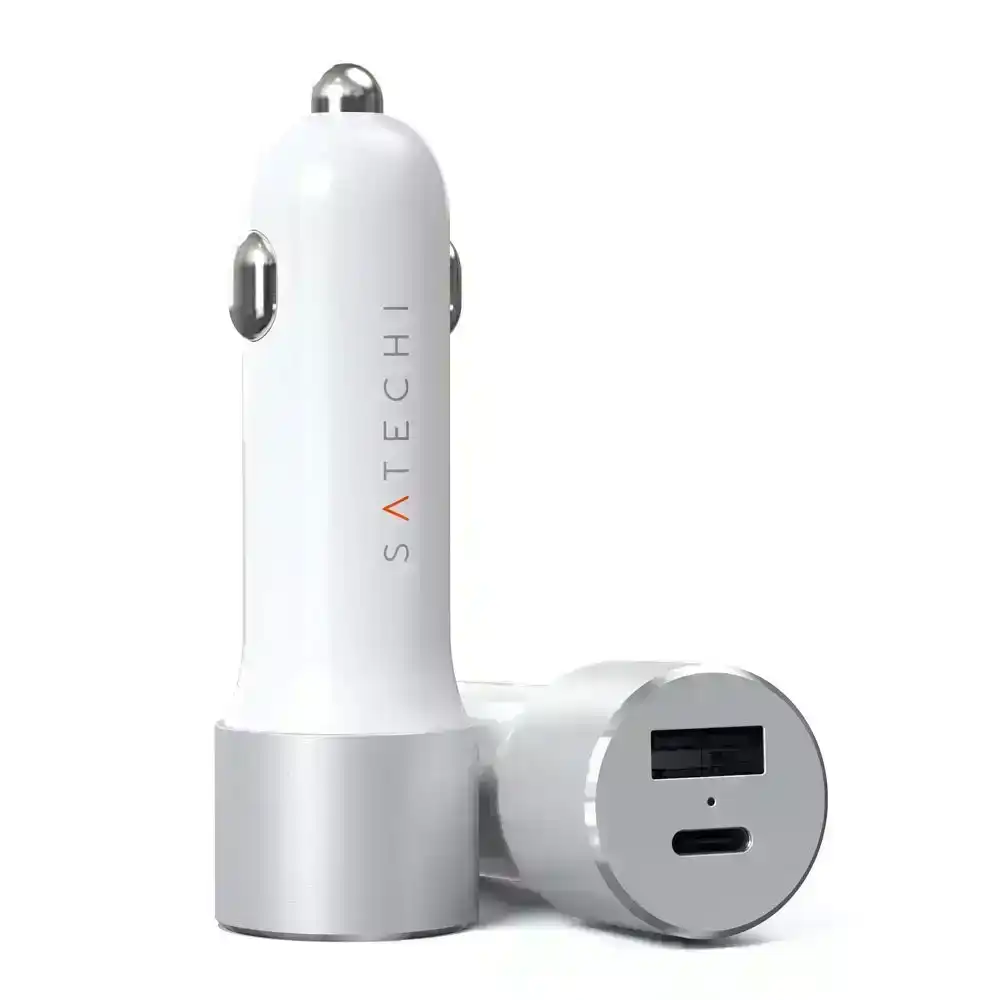 Satechi 72W USB-C PD Car Charger for Samsung S9/S9 Plus/Apple iPhone X XS Silver