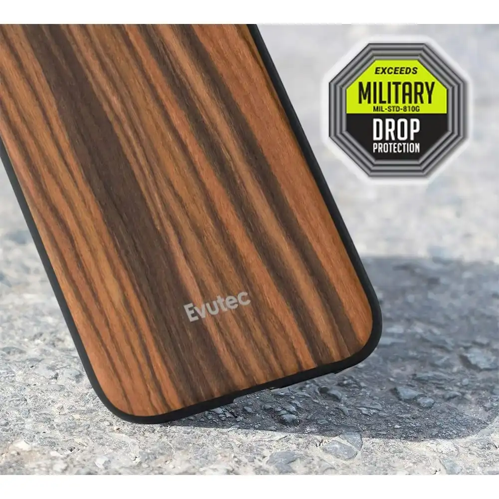 Evutec AER Wood Drop Proof Case Cover For Apple iPhone X/XS w/Car Vent Mount BRW