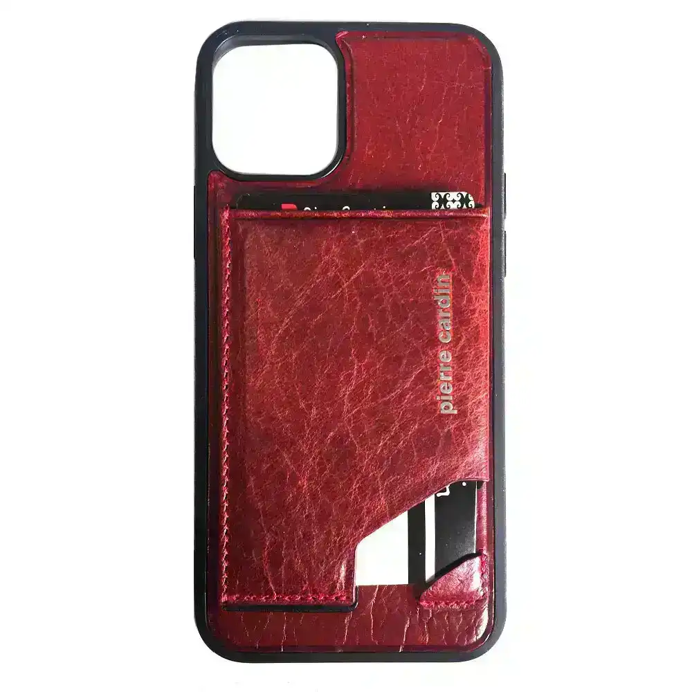 Pierre Cardin Gen. Leather Wallet Case w/Card Holder/Stand for iPhone 11 Pro Red