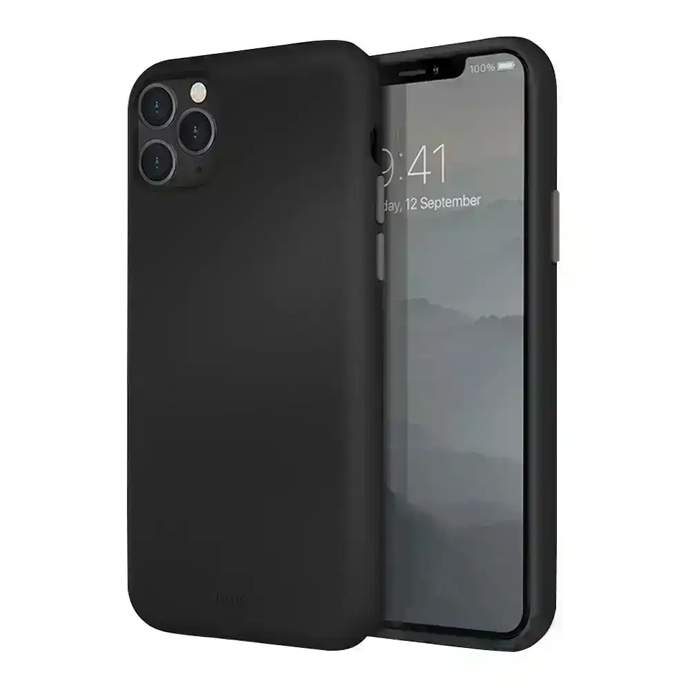 Uniq Lino Hue Case Silicone Cover Protection for Apple iPhone 11 Pro Max Black