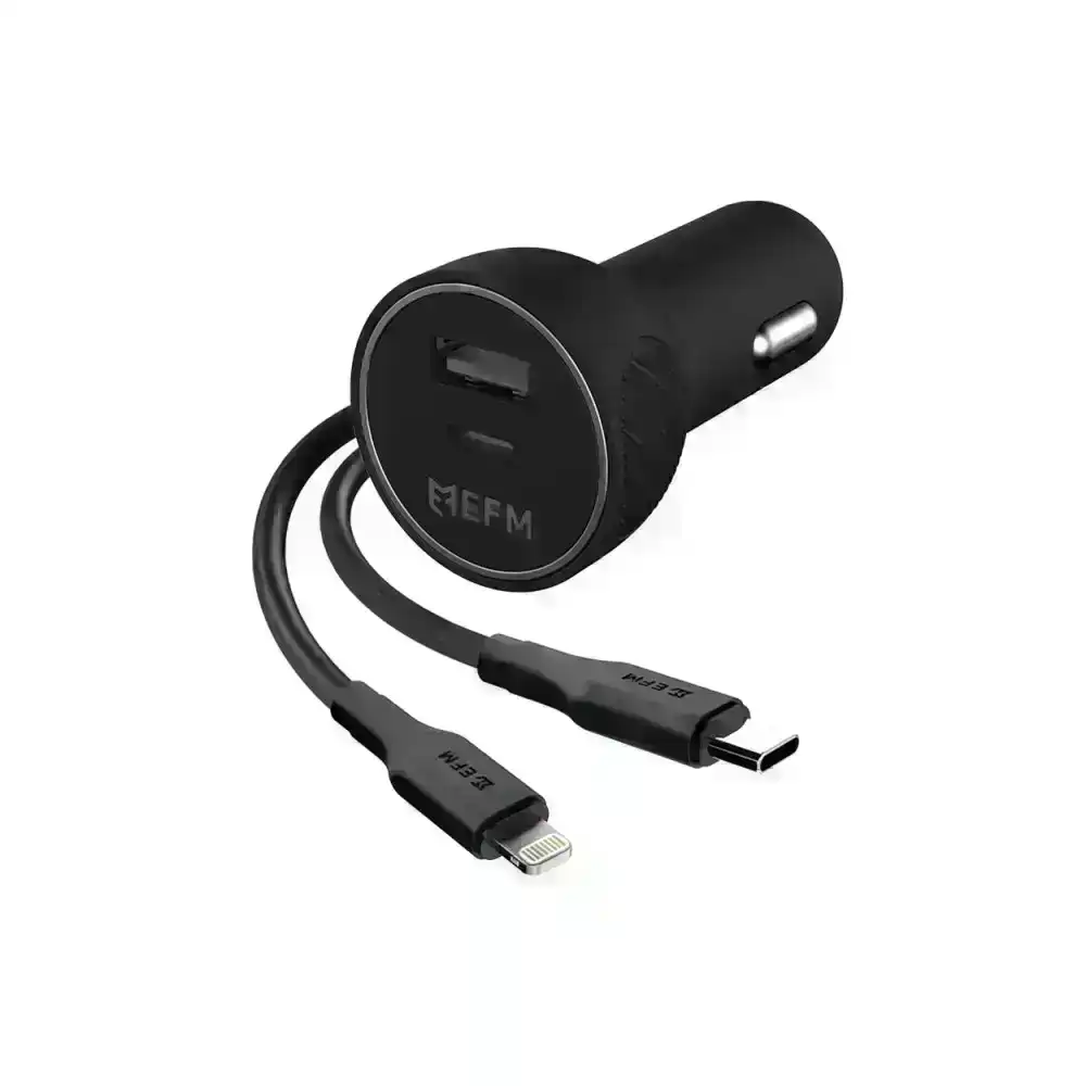EFM 39W Dual Output Ultra Fast Car Charger Type-C to Lightning Cable for Iphone