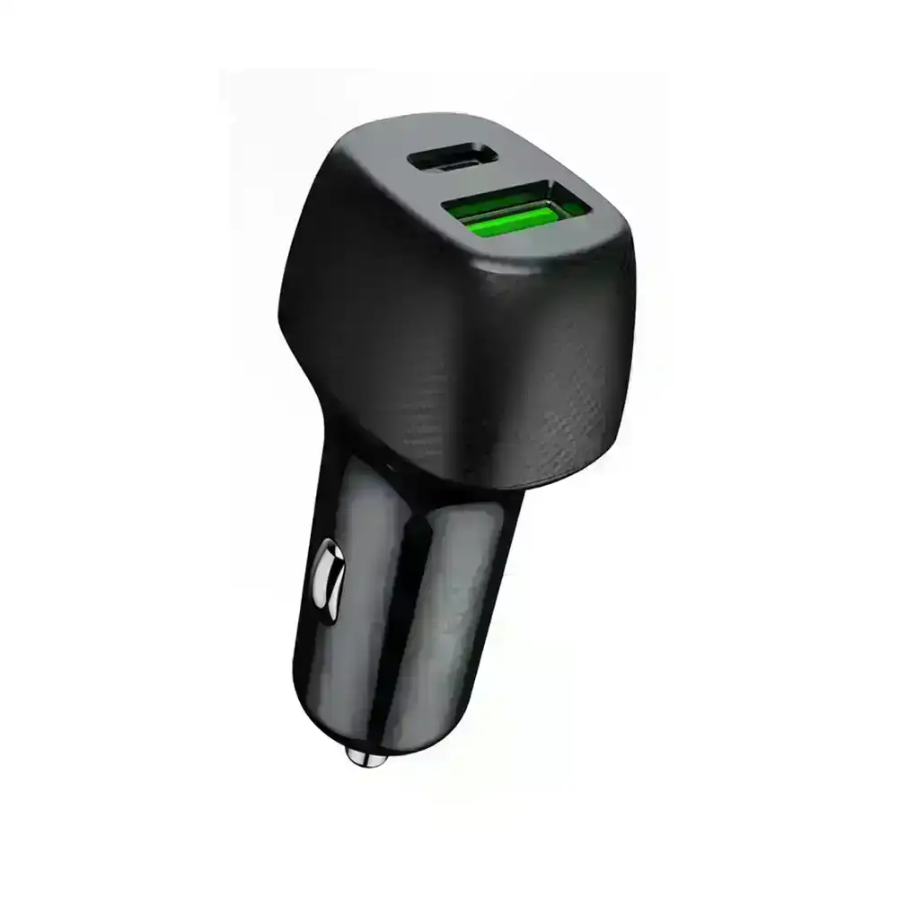 Philex 36W Dual USB-C & USB Ports Car Charger Socket for Phones/Tablets Black