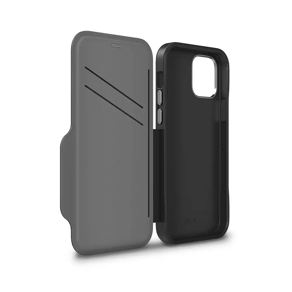 EFM Monaco Leather Wallet Armour Case for iPhone 12 Mini 5.4" Black/Space Grey