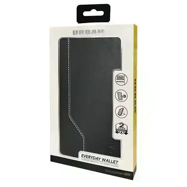 Urban Everyday Wallet Case w/Card Pockets/Magnetic Latch f/iPhone 12 Pro Max BLK