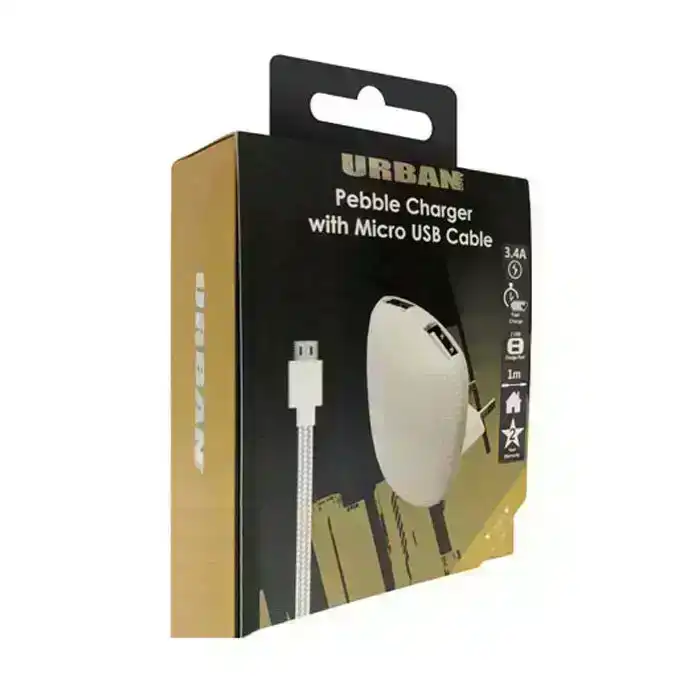 Urban 3.4A Universal Dual AC Wall Charger Type-C/Micro USB for iPhone/Samsung WH