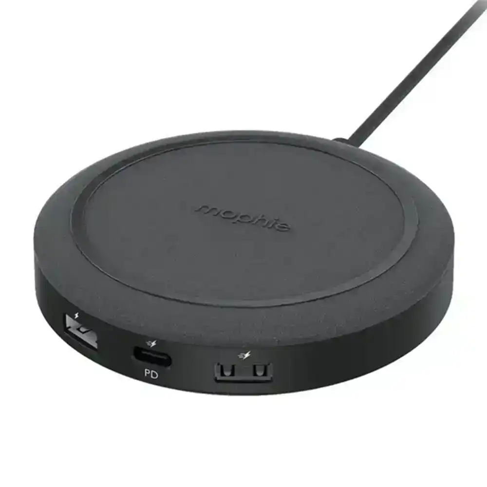 Mophie Universal Wireless Charging Hub/USB Charge Pad for iPhone/Samsung Black