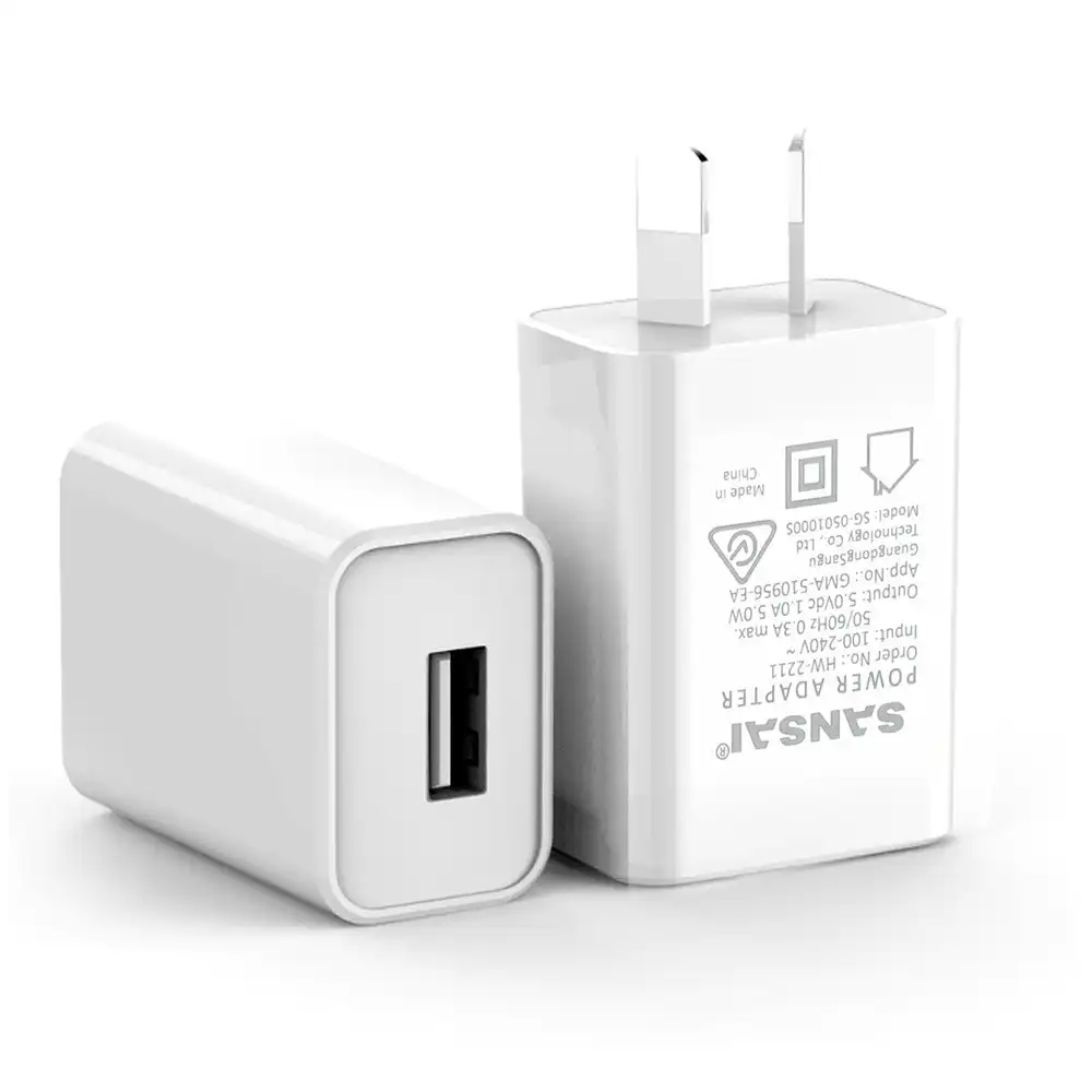 Sansai USB Wall Charger f/ Mobile Phone/Lights/Lamps/Cameras/Speakers White