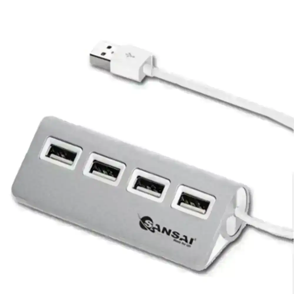 Sansai High Speed 4 Port USB 2.0 Hub Splitter Charger for Mac/PC/Laptop/Desktop
