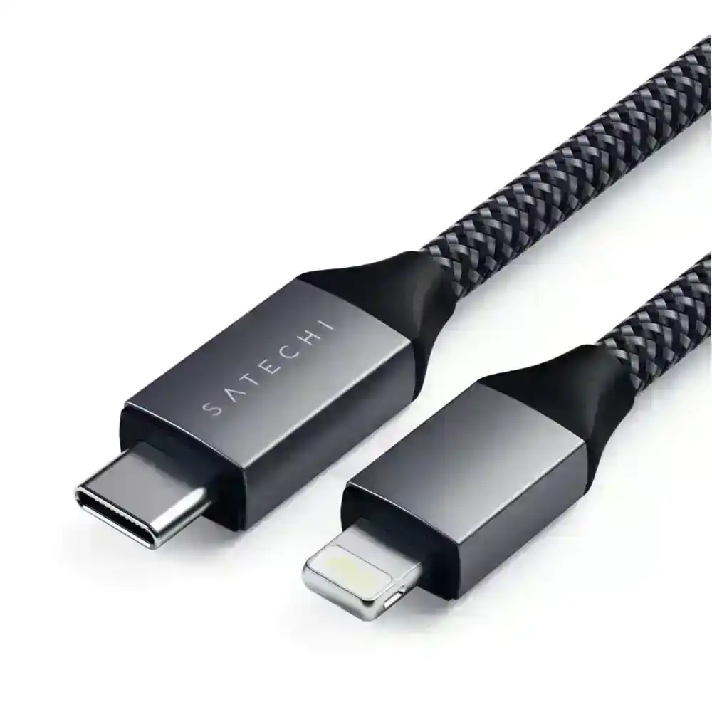 Satechi 1.8m USB-C w/ Lightning Cable Cord for Apple iPhone 11/X XS Space Grey
