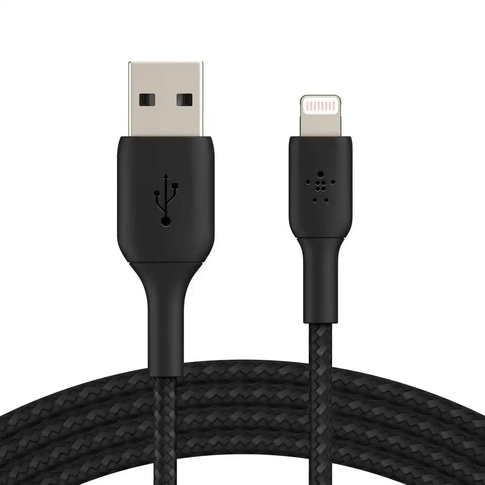 Belkin 1M Braided Lightning to USB-A Cable Cord for Apple iPhone 11 X XS Black