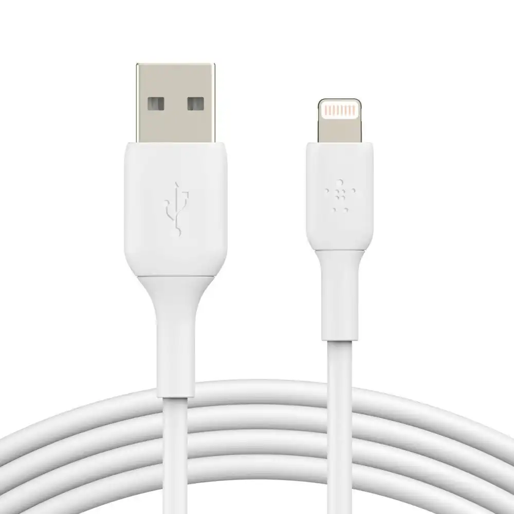 Belkin 2m USB-A to Lightning MFI-Certified Charging Data Cable for iPhone White