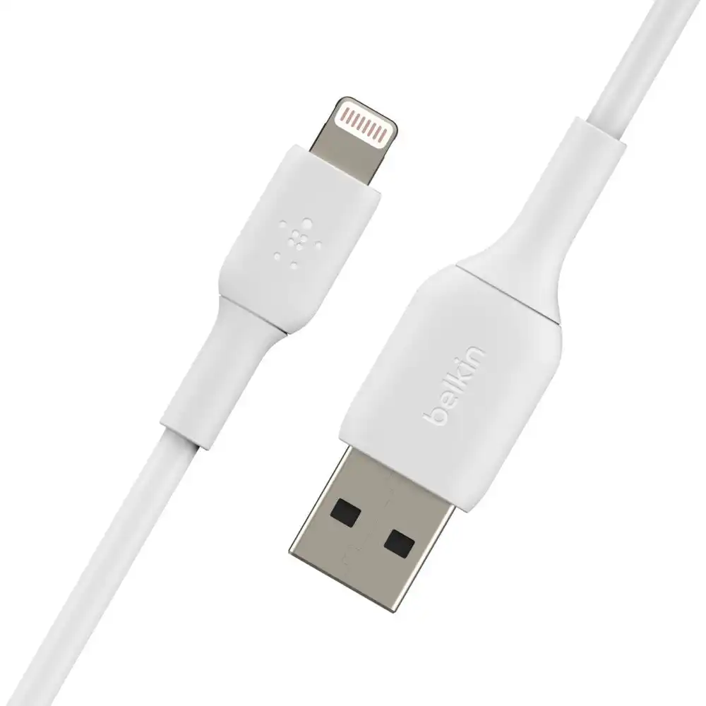Belkin 2m USB-A to Lightning MFI-Certified Charging Data Cable for iPhone White